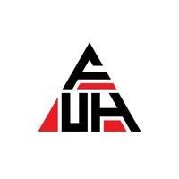 FUH triangle letter logo design with triangle shape. FUH triangle logo design monogram. FUH triangle vector logo template with red color. FUH triangular logo Simple, Elegant, and Luxurious Logo.