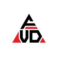 Diseño de logotipo de letra triangular fvd con forma de triángulo. monograma de diseño del logotipo del triángulo fvd. plantilla de logotipo de vector de triángulo fvd con color rojo. logotipo triangular fvd logotipo simple, elegante y lujoso.