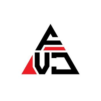 FVJ triangle letter logo design with triangle shape. FVJ triangle logo design monogram. FVJ triangle vector logo template with red color. FVJ triangular logo Simple, Elegant, and Luxurious Logo.