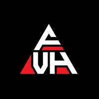 Diseño de logotipo de letra triangular fvh con forma de triángulo. monograma de diseño del logotipo del triángulo fvh. plantilla de logotipo de vector de triángulo fvh con color rojo. logotipo triangular fvh logotipo simple, elegante y lujoso.