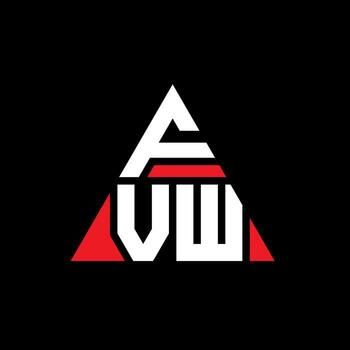 FVW triangle letter logo design with triangle shape. FVW triangle logo design monogram. FVW triangle vector logo template with red color. FVW triangular logo Simple, Elegant, and Luxurious Logo.