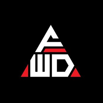 FWD triangle letter logo design with triangle shape. FWD triangle logo design monogram. FWD triangle vector logo template with red color. FWD triangular logo Simple, Elegant, and Luxurious Logo.