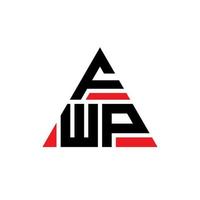 FWP triangle letter logo design with triangle shape. FWP triangle logo design monogram. FWP triangle vector logo template with red color. FWP triangular logo Simple, Elegant, and Luxurious Logo.