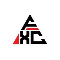 Diseño de logotipo de letra triangular fxc con forma de triángulo. monograma de diseño del logotipo del triángulo fxc. plantilla de logotipo de vector de triángulo fxc con color rojo. logotipo triangular fxc logotipo simple, elegante y lujoso.