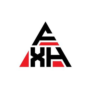 FXH triangle letter logo design with triangle shape. FXH triangle logo design monogram. FXH triangle vector logo template with red color. FXH triangular logo Simple, Elegant, and Luxurious Logo.