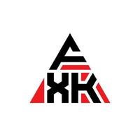 FXK triangle letter logo design with triangle shape. FXK triangle logo design monogram. FXK triangle vector logo template with red color. FXK triangular logo Simple, Elegant, and Luxurious Logo.