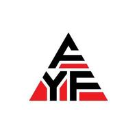 FYF triangle letter logo design with triangle shape. FYF triangle logo design monogram. FYF triangle vector logo template with red color. FYF triangular logo Simple, Elegant, and Luxurious Logo.