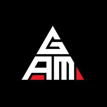 GAM triangle letter logo design with triangle shape. GAM triangle logo design monogram. GAM triangle vector logo template with red color. GAM triangular logo Simple, Elegant, and Luxurious Logo.