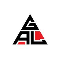 diseño de logotipo de letra triangular gal con forma de triángulo. monograma de diseño de logotipo de triángulo gal. plantilla de logotipo de vector de triángulo gal con color rojo. gal logotipo triangular logotipo simple, elegante y lujoso.