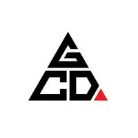 GCD triangle letter logo design with triangle shape. GCD triangle logo design monogram. GCD triangle vector logo template with red color. GCD triangular logo Simple, Elegant, and Luxurious Logo.