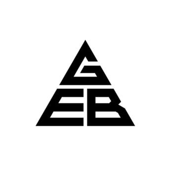 GEB triangle letter logo design with triangle shape. GEB triangle logo design monogram. GEB triangle vector logo template with red color. GEB triangular logo Simple, Elegant, and Luxurious Logo.