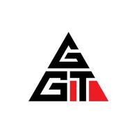 GGT triangle letter logo design with triangle shape. GGT triangle logo design monogram. GGT triangle vector logo template with red color. GGT triangular logo Simple, Elegant, and Luxurious Logo.