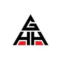 diseño de logotipo de letra triangular ghh con forma de triángulo. monograma de diseño del logotipo del triángulo ghh. plantilla de logotipo de vector de triángulo ghh con color rojo. logotipo triangular ghh logotipo simple, elegante y lujoso.