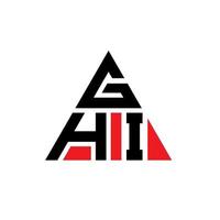 diseño de logotipo de letra triangular ghi con forma de triángulo. monograma de diseño del logotipo del triángulo ghi. plantilla de logotipo de vector de triángulo ghi con color rojo. logo triangular ghi logo simple, elegante y lujoso.