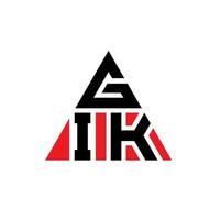 diseño de logotipo de letra de triángulo gik con forma de triángulo. monograma de diseño del logotipo del triángulo gik. plantilla de logotipo de vector de triángulo gik con color rojo. logotipo triangular gik logotipo simple, elegante y lujoso.