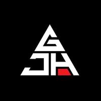 GJH triangle letter logo design with triangle shape. GJH triangle logo design monogram. GJH triangle vector logo template with red color. GJH triangular logo Simple, Elegant, and Luxurious Logo.
