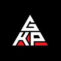 Diseño de logotipo de letra triangular gkp con forma de triángulo. monograma de diseño del logotipo del triángulo gkp. plantilla de logotipo de vector de triángulo gkp con color rojo. logo triangular gkp logo simple, elegante y lujoso.