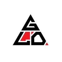 diseño de logotipo de letra de triángulo glo con forma de triángulo. monograma de diseño de logotipo de triángulo glo. plantilla de logotipo de vector de triángulo glo con color rojo. logo triangular glo logo simple, elegante y lujoso.