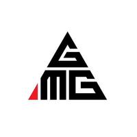 Diseño de logotipo de letra triangular gmg con forma de triángulo. monograma de diseño de logotipo de triángulo gmg. plantilla de logotipo de vector de triángulo gmg con color rojo. logotipo triangular gmg logotipo simple, elegante y lujoso.