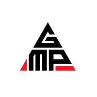 diseño de logotipo de letra triangular gmp con forma de triángulo. monograma de diseño de logotipo de triángulo gmp. plantilla de logotipo de vector de triángulo gmp con color rojo. logotipo triangular gmp logotipo simple, elegante y lujoso.