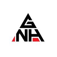 diseño de logotipo de letra triangular gnh con forma de triángulo. monograma de diseño de logotipo de triángulo gnh. plantilla de logotipo de vector de triángulo gnh con color rojo. logo triangular gnh logo simple, elegante y lujoso.