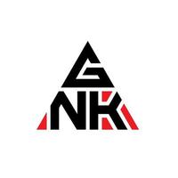 GNK triangle letter logo design with triangle shape. GNK triangle logo design monogram. GNK triangle vector logo template with red color. GNK triangular logo Simple, Elegant, and Luxurious Logo.