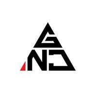 diseño de logotipo de letra triangular gnj con forma de triángulo. monograma de diseño de logotipo de triángulo gnj. plantilla de logotipo de vector de triángulo gnj con color rojo. logo triangular gnj logo simple, elegante y lujoso.