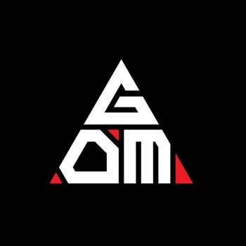 GOM triangle letter logo design with triangle shape. GOM triangle logo design monogram. GOM triangle vector logo template with red color. GOM triangular logo Simple, Elegant, and Luxurious Logo.