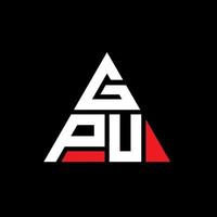 GPU triangle letter logo design with triangle shape. GPU triangle logo design monogram. GPU triangle vector logo template with red color. GPU triangular logo Simple, Elegant, and Luxurious Logo.