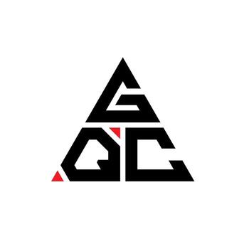 GQC triangle letter logo design with triangle shape. GQC triangle logo design monogram. GQC triangle vector logo template with red color. GQC triangular logo Simple, Elegant, and Luxurious Logo.