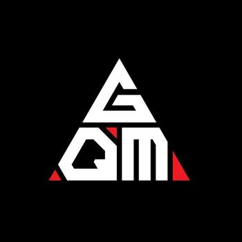 GQM triangle letter logo design with triangle shape. GQM triangle logo design monogram. GQM triangle vector logo template with red color. GQM triangular logo Simple, Elegant, and Luxurious Logo.