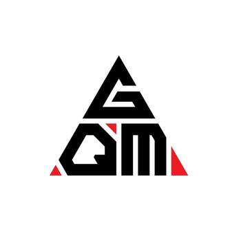 GQM triangle letter logo design with triangle shape. GQM triangle logo design monogram. GQM triangle vector logo template with red color. GQM triangular logo Simple, Elegant, and Luxurious Logo.