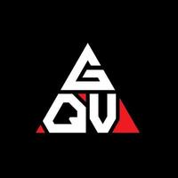 diseño de logotipo de letra triangular gqv con forma de triángulo. monograma de diseño del logotipo del triángulo gqv. plantilla de logotipo de vector de triángulo gqv con color rojo. logo triangular gqv logo simple, elegante y lujoso.