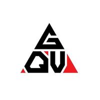 diseño de logotipo de letra triangular gqv con forma de triángulo. monograma de diseño del logotipo del triángulo gqv. plantilla de logotipo de vector de triángulo gqv con color rojo. logo triangular gqv logo simple, elegante y lujoso.