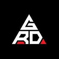 GRD triangle letter logo design with triangle shape. GRD triangle logo design monogram. GRD triangle vector logo template with red color. GRD triangular logo Simple, Elegant, and Luxurious Logo.
