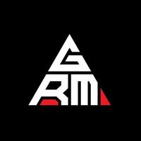 GRM triangle letter logo design with triangle shape. GRM triangle logo design monogram. GRM triangle vector logo template with red color. GRM triangular logo Simple, Elegant, and Luxurious Logo.
