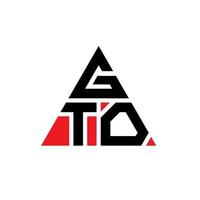 diseño de logotipo de letra triangular gto con forma de triángulo. monograma de diseño de logotipo de triángulo gto. plantilla de logotipo de vector de triángulo gto con color rojo. logotipo triangular gto logotipo simple, elegante y lujoso.