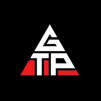 GTP triangle letter logo design with triangle shape. GTP triangle logo design monogram. GTP triangle vector logo template with red color. GTP triangular logo Simple, Elegant, and Luxurious Logo.