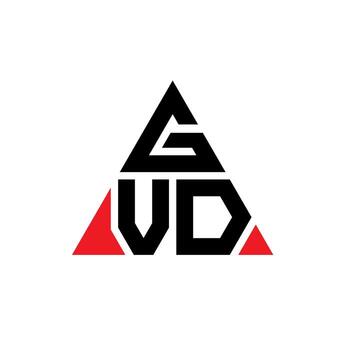 GVD triangle letter logo design with triangle shape. GVD triangle logo design monogram. GVD triangle vector logo template with red color. GVD triangular logo Simple, Elegant, and Luxurious Logo.