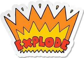 sticker of a cartoon explosion vector