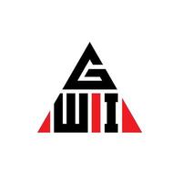 diseño de logotipo de letra triangular gwi con forma de triángulo. monograma de diseño del logotipo del triángulo gwi. plantilla de logotipo de vector de triángulo gwi con color rojo. logo triangular gwi logo simple, elegante y lujoso.
