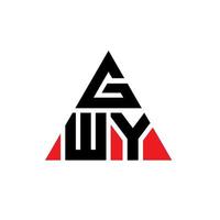 GWY triangle letter logo design with triangle shape. GWY triangle logo design monogram. GWY triangle vector logo template with red color. GWY triangular logo Simple, Elegant, and Luxurious Logo.