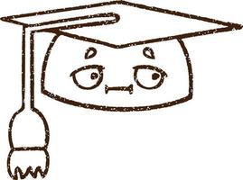 Graduation Cap Charcoal Drawing vector