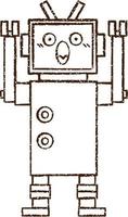 Robot Charcoal Drawing vector