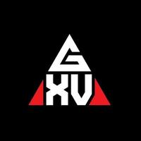 diseño de logotipo de letra triangular gxv con forma de triángulo. monograma de diseño del logotipo del triángulo gxv. plantilla de logotipo de vector de triángulo gxv con color rojo. logotipo triangular gxv logotipo simple, elegante y lujoso.