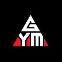 GYM triangle letter logo design with triangle shape. GYM triangle logo design monogram. GYM triangle vector logo template with red color. GYM triangular logo Simple, Elegant, and Luxurious Logo.