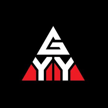 GYY triangle letter logo design with triangle shape. GYY triangle logo design monogram. GYY triangle vector logo template with red color. GYY triangular logo Simple, Elegant, and Luxurious Logo.