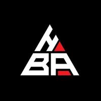 HBA triangle letter logo design with triangle shape. HBA triangle logo design monogram. HBA triangle vector logo template with red color. HBA triangular logo Simple, Elegant, and Luxurious Logo.