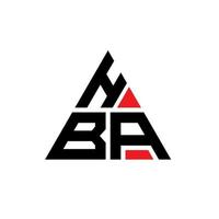 diseño de logotipo de letra triangular hba con forma de triángulo. monograma de diseño del logotipo del triángulo hba. plantilla de logotipo de vector de triángulo hba con color rojo. logotipo triangular hba logotipo simple, elegante y lujoso.