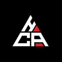 diseño de logotipo de letra triangular hca con forma de triángulo. monograma de diseño del logotipo del triángulo hca. plantilla de logotipo de vector de triángulo hca con color rojo. logotipo triangular hca logotipo simple, elegante y lujoso.